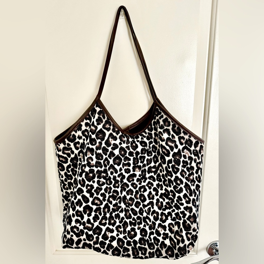 ANTHROPOLOGIE Animal Leopard Print Tote